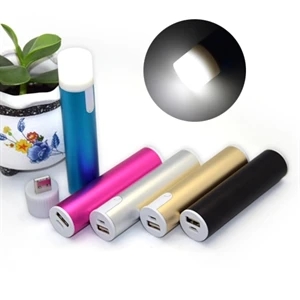 Custom 2200mAh Cylinder Power Bank with LED Torch