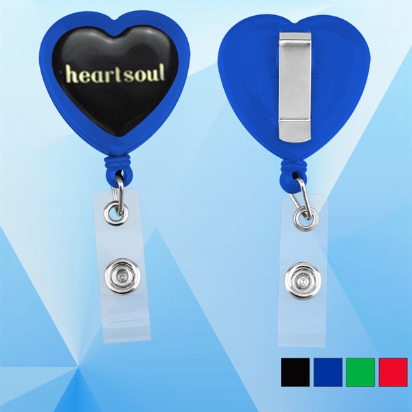Heart Shape Retractable Badge Holder - Image 1