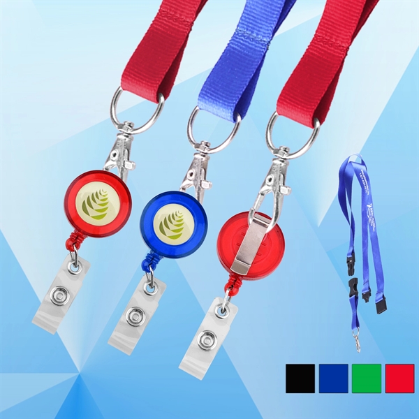 Round 24" Retractable Badge Holder with Lanyard - Image 1