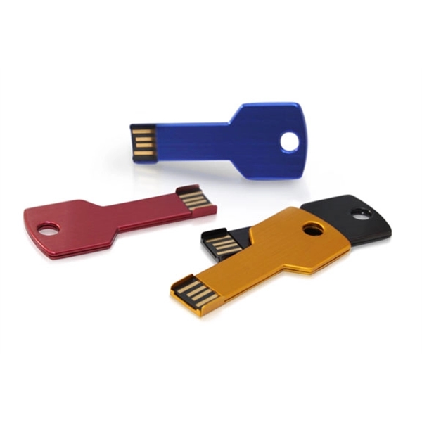 Quick Ship Stock Silver Key USB 2.0 Flash Drive - Image 1