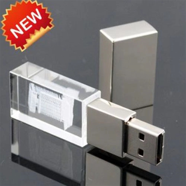 3D Crystal LED Light USB Flash Drive - Image 1