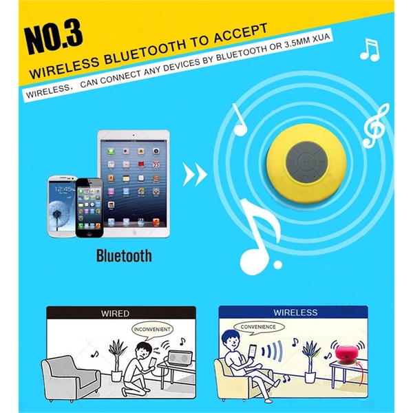 Silicone Waterproof Sucker Wireless Bluetooth Speaker - Image 4