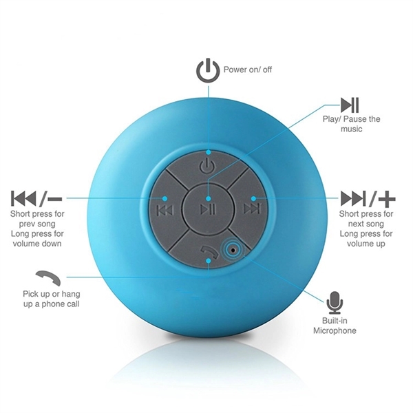 Silicone Waterproof Sucker Wireless Bluetooth Speaker - Image 6