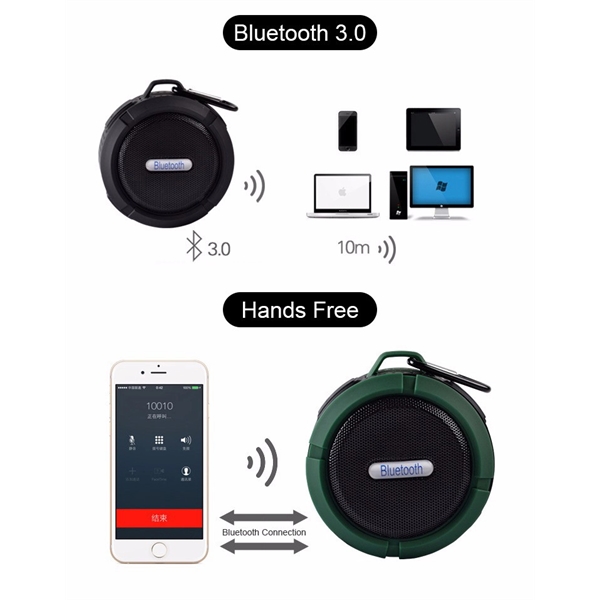 Waterproof Portable Wireless Bluetooth Speaker with Sucker - Image 2