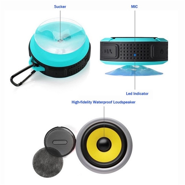 Waterproof Outdoor Bluetooth Speaker W/ Carabiner - Image 5