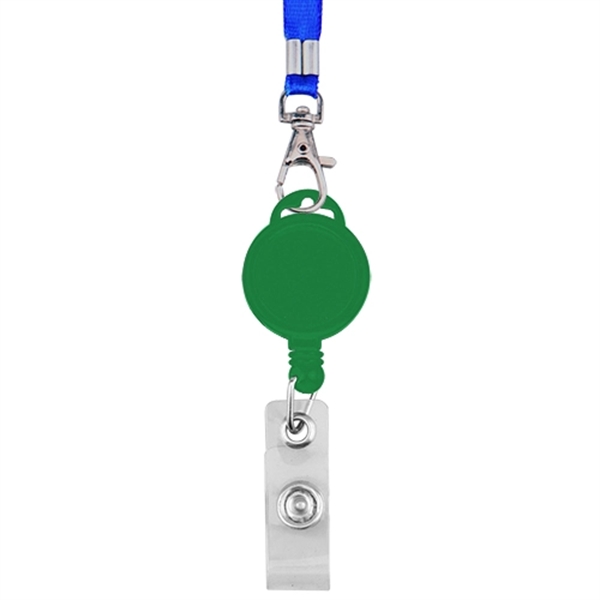 Round Retractable Badge Holder with Lanyard - Image 4