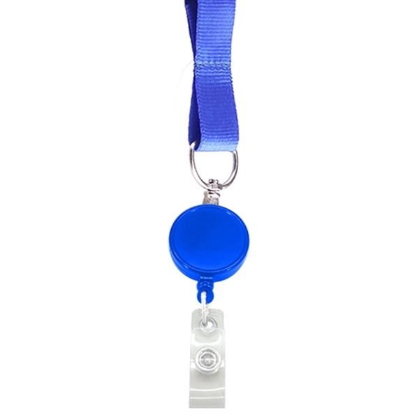 Round Retractable Badge Holder with Lanyard - Image 2