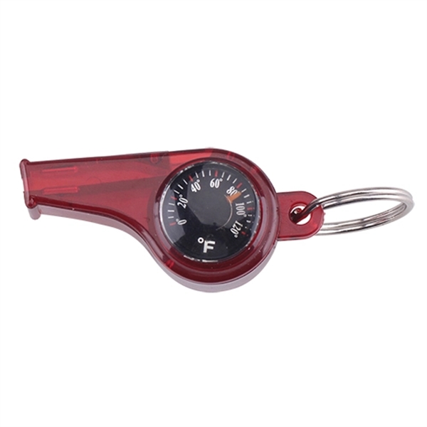 Whistle with Compass and Thermometer Keychain - Image 5