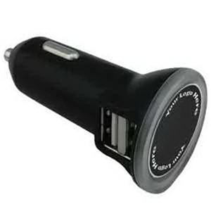Dual Port USB Car Charger with LED Light