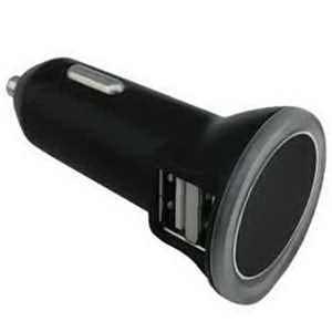 Dual Port USB Car Charger with LED Light