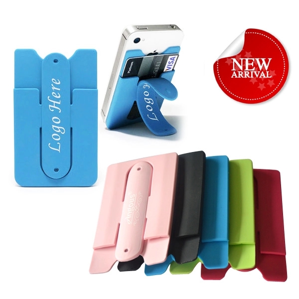 Two Function Soft Silicone Cell Phone Kickstand & Wallet - Image 1