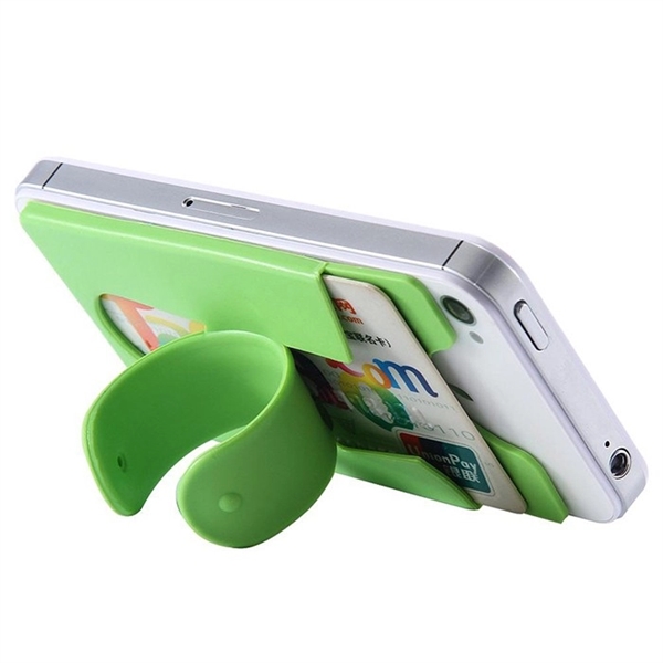 Two Function Soft Silicone Cell Phone Kickstand & Wallet - Image 3