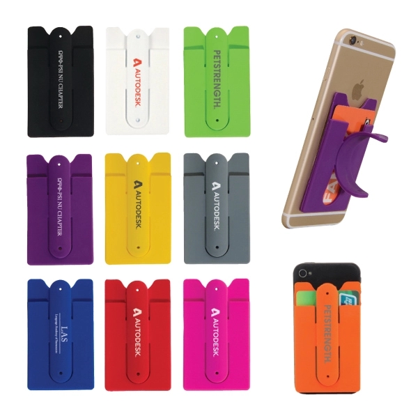 Silicone Phone Pockets with Snap Stand - Image 1