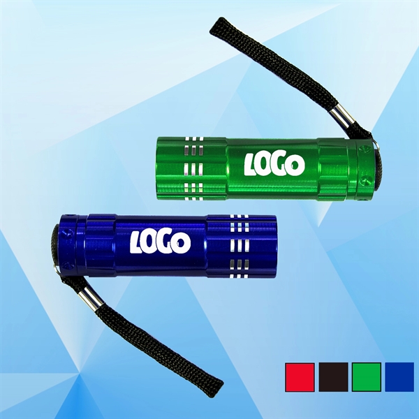 Aluminum 9 LED Flashlight with Batteries - Image 1