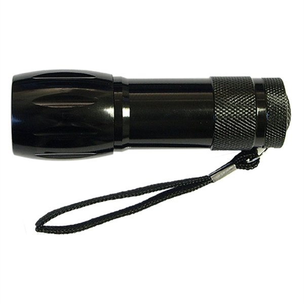 Aluminum 9 LED Flashlight with Batteries - Image 3