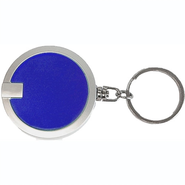 Deluxe Coaster Shape Round Flashlight Keychain - Image 2