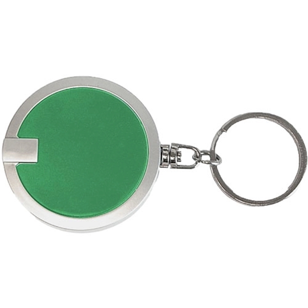 Deluxe Coaster Shape Round Flashlight Keychain - Image 3