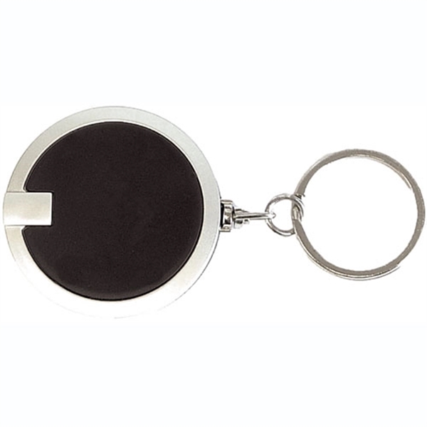 Deluxe Coaster Shape Round Flashlight Keychain - Image 4