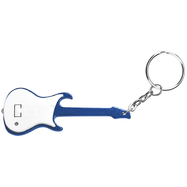 Guitar Shaped LED Bottle Opener with Keychain - Image 2