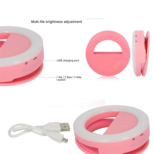 USB Chargeable Selfie Cell Phone Light Ring - Image 2