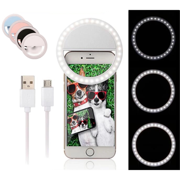 USB Chargeable Selfie Cell Phone Light Ring - Image 1