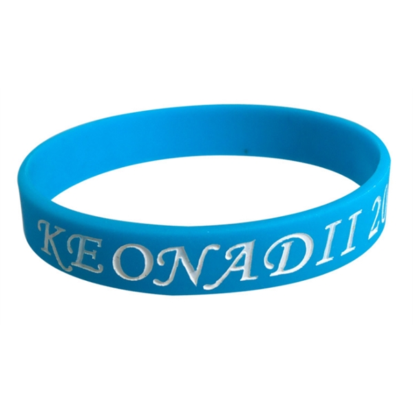 Quick Ship Custom Debossed Colorfilled Silicone Wristbands - Image 1