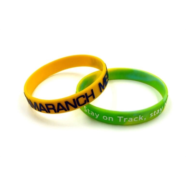 1/2 Inch Embossed Printed Custom Silicone Wristbands - Image 4