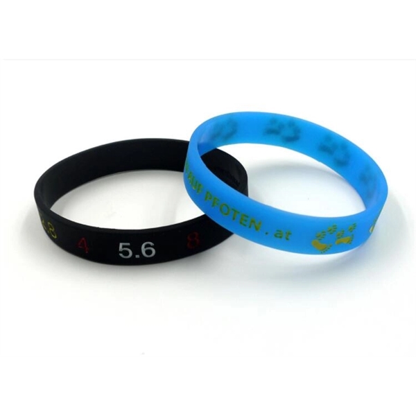 Quick Ship Custom Debossed Colorfilled Silicone Wristbands - Image 2