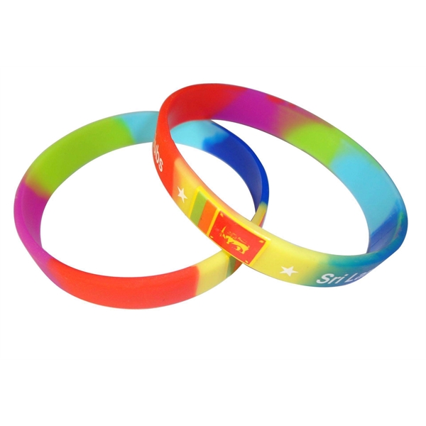 ECO-Friendly Custom Segmented printed Silicone Wristbands - Image 3