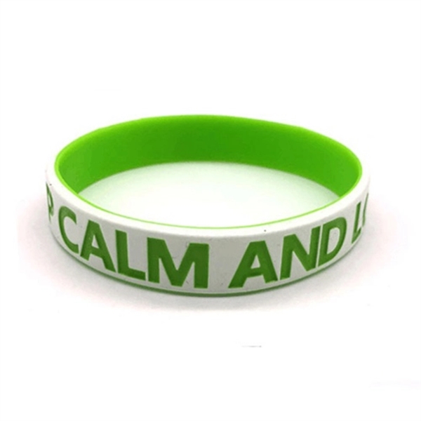 Quick Ship Custom 1/2 Inch Dual Layer Silicone Wristbands - Image 2