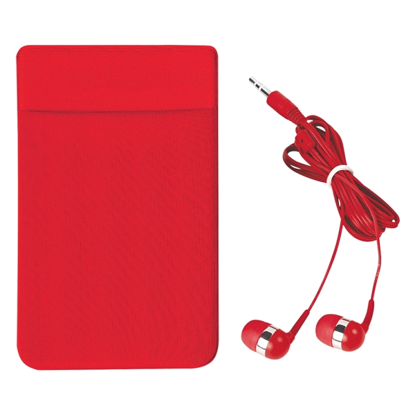 Stretch Phone Card Sleeve With Earbuds - Image 10