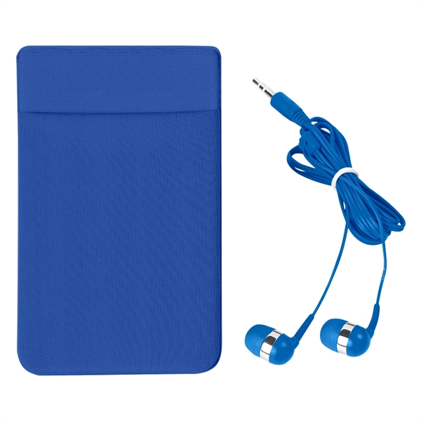 Stretch Phone Card Sleeve With Earbuds - Image 13