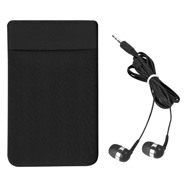 Stretch Phone Card Sleeve With Earbuds - Image 14