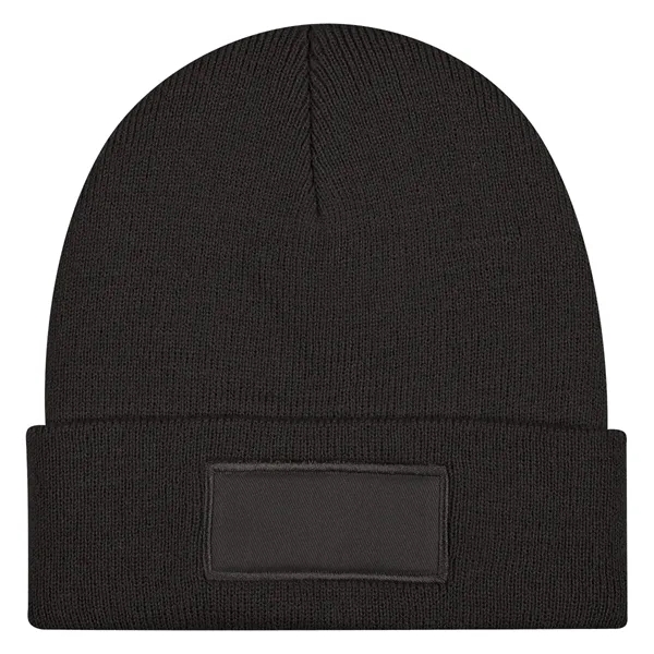 Patch Knit Beanie With Cuff - Image 2