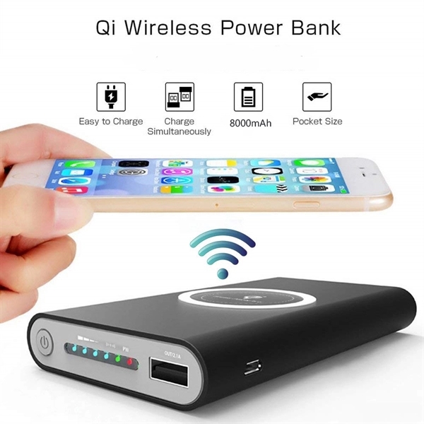10000Mah 3 in 1 Qi Power Bank Wireless Portable Charger - Image 1