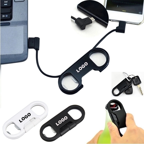 e Key Chain Micro USB Cable With Bottle Opener - Image 1