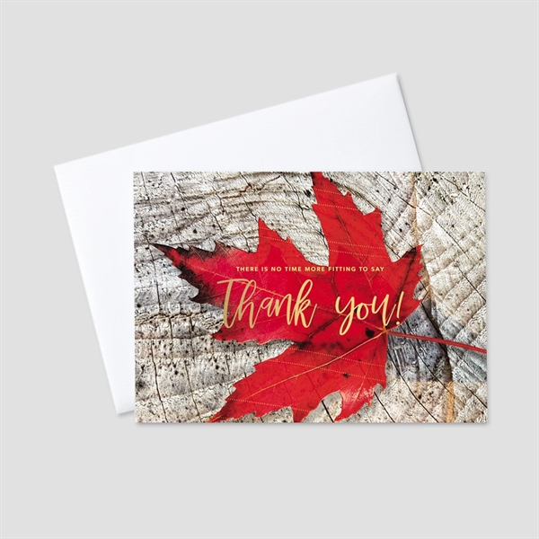 Maple Leaf Greeting Foil Printed Thanksgiving Greeting Card