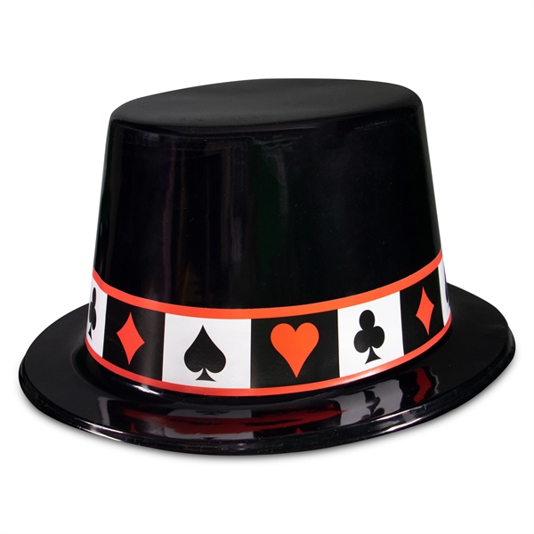Casino Black Plastic Top Hat - Image 3