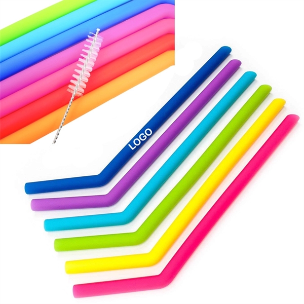 Silicone Reusable Straws With Brush