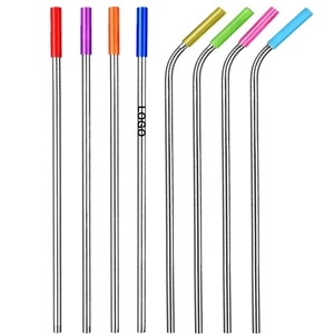 Stainless Steel Metal Straws With Silicone Tip