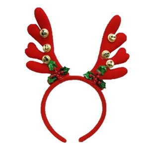 Antler Christmas Head Band with Small Bell