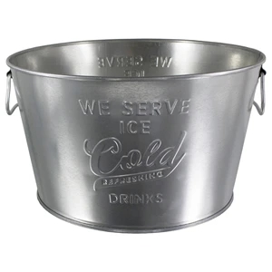 Large (4-6 Bottle) Galvanized Steel Ice Bucket (MADE IN USA)
