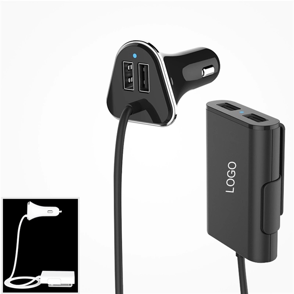 9.6Amp 4 in one Backseat USB Car Charger Adapter - Image 1
