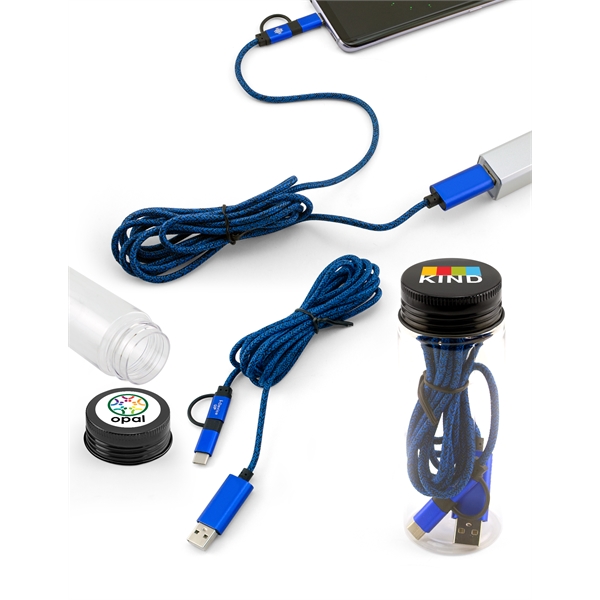 Long 6.5 ft Bottled 3-in-1 Charging Cable - Image 1