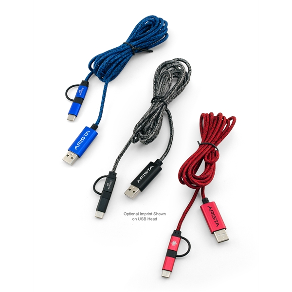 Long 6.5 ft Bottled 3-in-1 Charging Cable - Image 3