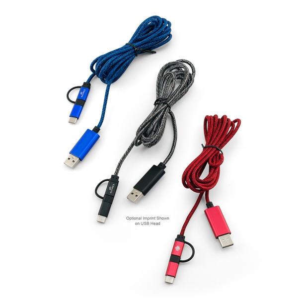 Long 6.5 ft Bottled 3-in-1 Charging Cable - Image 4