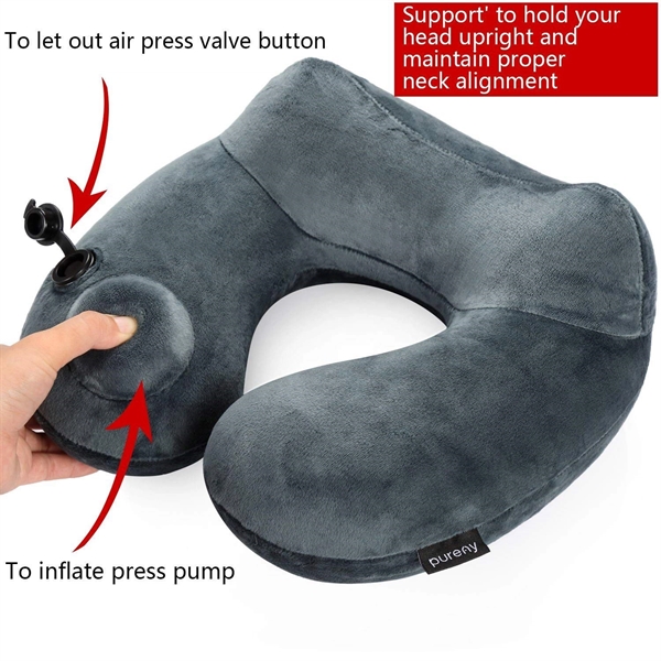 Inflatable Neck Pillow with Packsack, In Seconds Inflating - Image 6