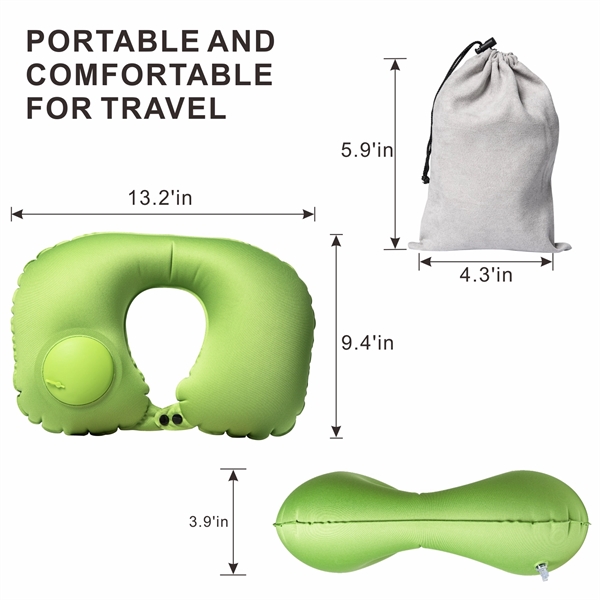 Inflatable Neck Pillow with Packsack, In Seconds Inflating - Image 3