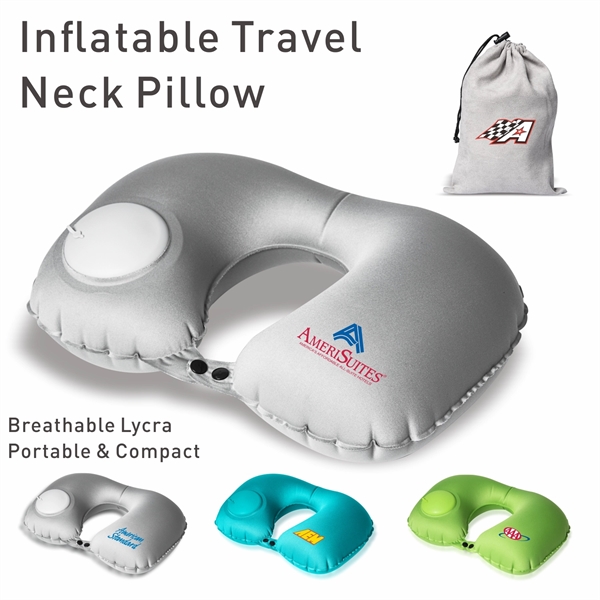Inflatable Neck Pillow with Packsack, In Seconds Inflating - Image 4