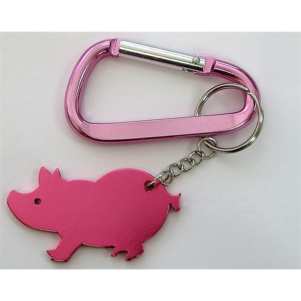 Jumbo Size Pig Shape Aluminum Bottle Opener with Carabiner - Image 6